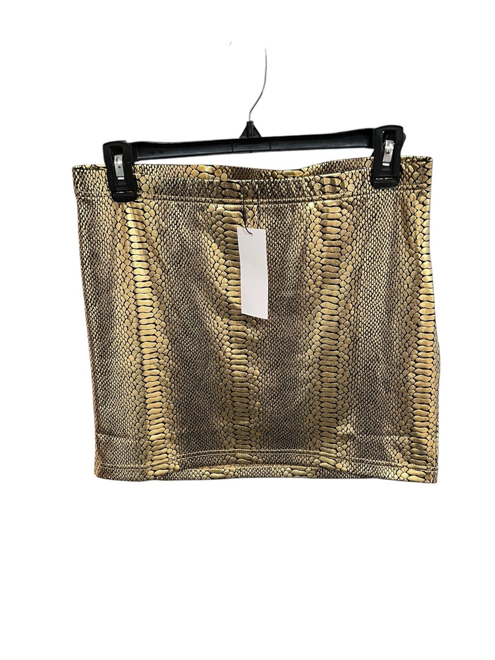 NWT Gold Metallic Snake Skin Mini Skirt - Large